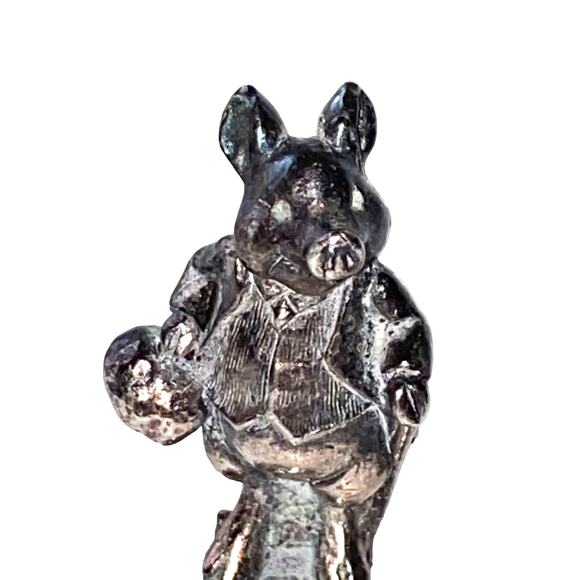 New England Collectors Society Bell Beatrix Potter Pigling Bland Silver Plate - Picture 1 of 9